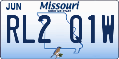 MO license plate RL2Q1W