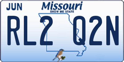 MO license plate RL2Q2N