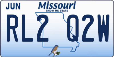 MO license plate RL2Q2W