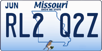 MO license plate RL2Q2Z