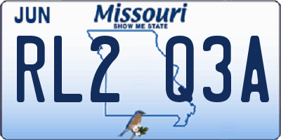 MO license plate RL2Q3A