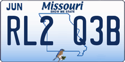 MO license plate RL2Q3B