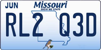 MO license plate RL2Q3D