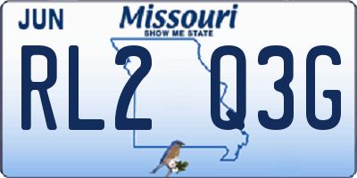 MO license plate RL2Q3G
