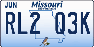 MO license plate RL2Q3K