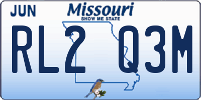 MO license plate RL2Q3M