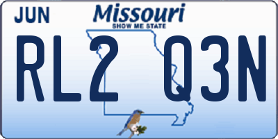 MO license plate RL2Q3N