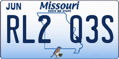 MO license plate RL2Q3S