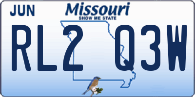MO license plate RL2Q3W