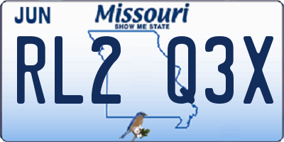 MO license plate RL2Q3X