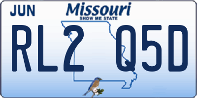 MO license plate RL2Q5D