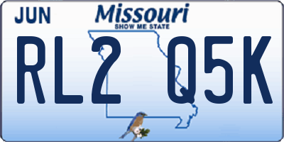 MO license plate RL2Q5K