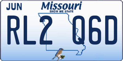 MO license plate RL2Q6D