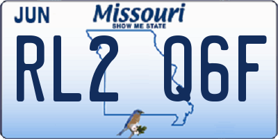 MO license plate RL2Q6F