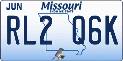 MO license plate RL2Q6K