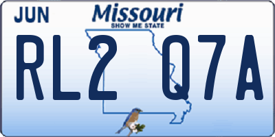 MO license plate RL2Q7A