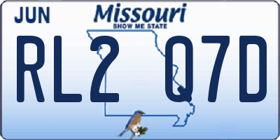 MO license plate RL2Q7D