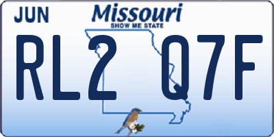 MO license plate RL2Q7F