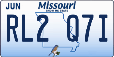 MO license plate RL2Q7I
