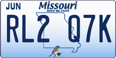 MO license plate RL2Q7K