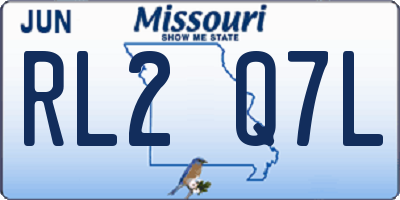 MO license plate RL2Q7L