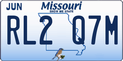 MO license plate RL2Q7M