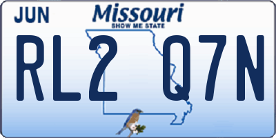 MO license plate RL2Q7N