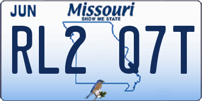 MO license plate RL2Q7T