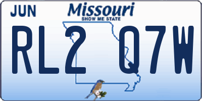 MO license plate RL2Q7W