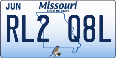 MO license plate RL2Q8L
