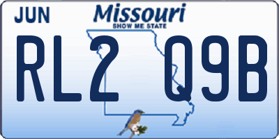 MO license plate RL2Q9B