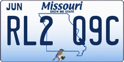 MO license plate RL2Q9C