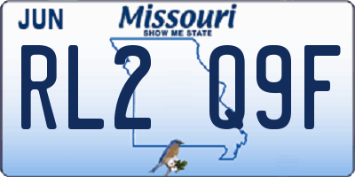 MO license plate RL2Q9F