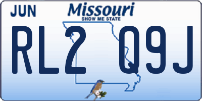 MO license plate RL2Q9J