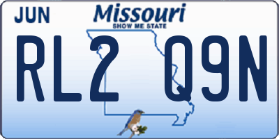 MO license plate RL2Q9N