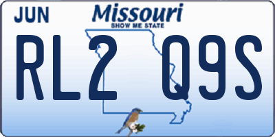 MO license plate RL2Q9S