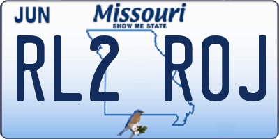 MO license plate RL2R0J