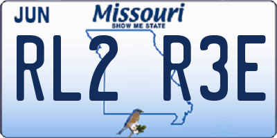 MO license plate RL2R3E