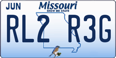 MO license plate RL2R3G