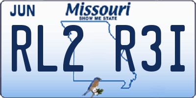 MO license plate RL2R3I