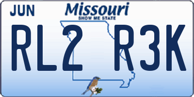 MO license plate RL2R3K