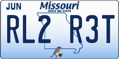 MO license plate RL2R3T