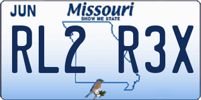 MO license plate RL2R3X