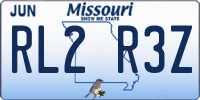 MO license plate RL2R3Z