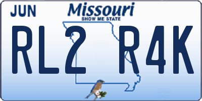 MO license plate RL2R4K