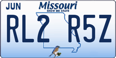 MO license plate RL2R5Z