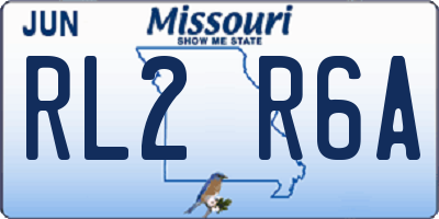 MO license plate RL2R6A