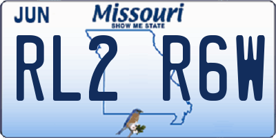 MO license plate RL2R6W