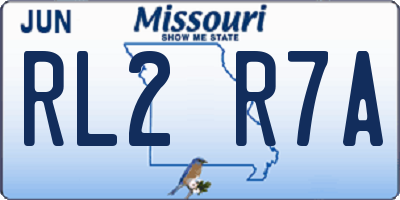 MO license plate RL2R7A