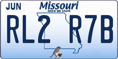 MO license plate RL2R7B